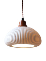 Load image into Gallery viewer, Ribbed Ceramic Pendant Light – Nordic Pendant Light with White Ceramic Elegance