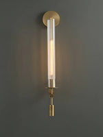 Load image into Gallery viewer, Slim Wall Light with Ribbed Glass and Metallic Modern Frame