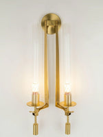 Load image into Gallery viewer, Slim Wall Light with Ribbed Glass and Metallic Modern Frame