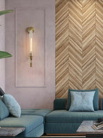 Load image into Gallery viewer, Slim Wall Light with Ribbed Glass and Metallic Modern Frame