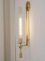 Load image into Gallery viewer, Slim Wall Light with Ribbed Glass and Metallic Modern Frame