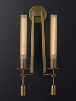 Load image into Gallery viewer, Slim Wall Light with Ribbed Glass and Metallic Modern Frame