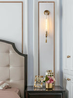 Load image into Gallery viewer, Slim Wall Light with Ribbed Glass and Metallic Modern Frame