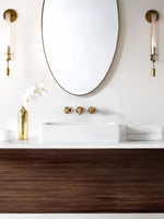 Load image into Gallery viewer, Slim Wall Light with Ribbed Glass and Metallic Modern Frame