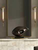 Load image into Gallery viewer, Slim Wall Light with Ribbed Glass and Metallic Modern Frame