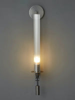 Load image into Gallery viewer, Slim Wall Light with Ribbed Glass and Metallic Modern Frame