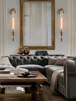 Load image into Gallery viewer, Slim Wall Light with Ribbed Glass and Metallic Modern Frame