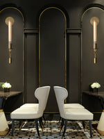 Load image into Gallery viewer, Slim Wall Light with Ribbed Glass and Metallic Modern Frame