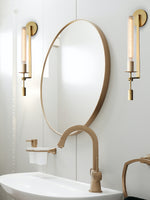 Load image into Gallery viewer, Slim Wall Light with Ribbed Glass and Metallic Modern Frame