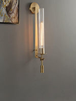 Load image into Gallery viewer, Slim Wall Light with Ribbed Glass and Metallic Modern Frame