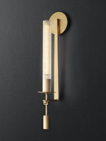 Load image into Gallery viewer, Slim Wall Light with Ribbed Glass and Metallic Modern Frame