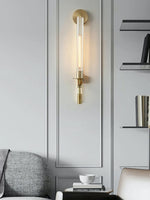 Load image into Gallery viewer, Slim Wall Light with Ribbed Glass and Metallic Modern Frame