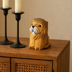 Cargar imagen en el visor de la Galería, Wooden lion figurine styled on a cabinet