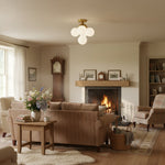 Load image into Gallery viewer, Glorica Glass Elegant Flush Mount Light Fixture - White Globe Design for Contemporary Interiors