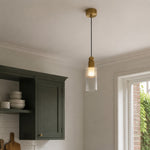 Cargar imagen en el visor de la Galería, Natural copper mini pendant in a warm kitchen corner