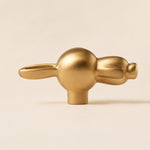 Cargar imagen en el visor de la Galería, Brass rabbit cabinet knob side detail