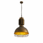Cargar imagen en el visor de la Galería, Antique brass finish pendant light on white background