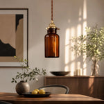 Cargar imagen en el visor de la Galería, Amber brown glass pendant lamp room scene