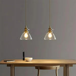 Load image into Gallery viewer, Jasmine Vintage Brass Glass Pendant Light
