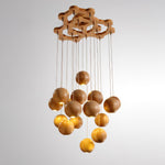Load image into Gallery viewer, Wooden Orb Sphere Cluster Pendant Light M25