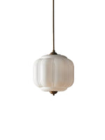 Load image into Gallery viewer, Eloise Vintage Inspired Scalloped Milk Glass Pendant - Modern Accent Light for Kitchen and Bedroom