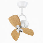 Cargar imagen en el visor de la Galería, Fixed compact fan in white with light wood grain blades
