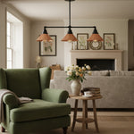 Load image into Gallery viewer, Conique Metal Vintage-Modern Three-Light Island Suspension Lamp – Pendant Light for Bar, Counter & Billiards