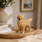 Cargar imagen en el visor de la Galería, Golden retriever ornament on tray with books and vase