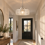 Load image into Gallery viewer, Vintage Glass Pendant Light with three shade colours and two shade sizes - New2609-1024541 interior scene