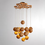 Load image into Gallery viewer, Wooden Orb Sphere Cluster Pendant Light M25