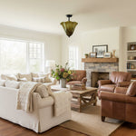 Cargar imagen en el visor de la Galería, Lámpara de techo Bellina contemporánea con forma de pétalo, de cristal y metal – Luz de montaje empotrado regulable para interiores modernos