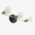 Load image into Gallery viewer, Glorica Glass Sleek Globe Vanity Light – Modern Industrial Three-Bulb Wall Sconce for Bathroom & Hallway