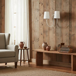 Cargar imagen en el visor de la Galería, Aplique de Pared Doble Clásico Moderno Roven con Brazos Curvos y Pantallas de Tela para Dormitorio y Pasillo