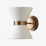 Load image into Gallery viewer, Ankora Bow-Tie Linen Shade Wall Light with Aged Brass Finish for Hallway and Bedroom