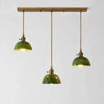 Cargar imagen en el visor de la Galería, Linear canopy three-light natural jade pendant fixture