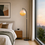 Load image into Gallery viewer, Afterglow Sunset Curved Floor Lamp - Vintage Glass Shade for Bedroom