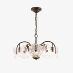 Load image into Gallery viewer, Brass Flower Glass Chandelier
