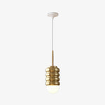 Bild in Gallery-Viewer laden, Iron Pendant Lamp with Ribbed Shade - Cream Style Light for Bedroom