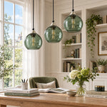 Charger l'image dans la visionneuse de galerie, Bubble Glass Globe 3 - Light Single Pendant Light With Adjustable Cord