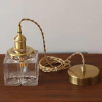 Load image into Gallery viewer, Traditional Vintage Square Rectangle Ripple Glass Iron 1-Light Pendant Light For Living Room