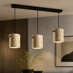 Cargar imagen en el visor de la Galería, Wabi-Sabi Travertine Cylinder Pendant Light