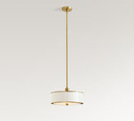 Load image into Gallery viewer, Forvara Metal Drum Rod Pendant Light - Modern Brass Farmhouse Style