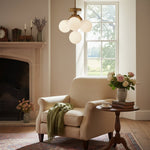 Load image into Gallery viewer, Glorica Glass Elegant Flush Mount Light Fixture - White Globe Design for Contemporary Interiors