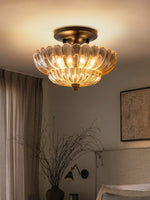Load image into Gallery viewer, Vintage Glass Double Layer Floral Ceiling Lamp