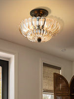 Load image into Gallery viewer, Vintage Glass Double Layer Floral Ceiling Lamp