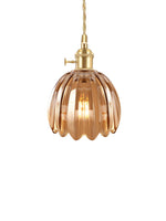 Cargar imagen en el visor de la Galería, Lámpara colgante japonesa retro de cristal con forma de flor