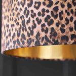Bild in Gallery-Viewer laden, Wildlux Leopard Pattern Statement Drum Lampshade – Decorative Fabric Shade for Home Interiors