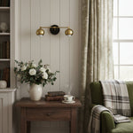 Cargar imagen en el visor de la Galería, Lámpara de tocador decorativa Metio Dome - Lámpara de pared para baño con pantalla orbe clásica