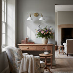 Load image into Gallery viewer, Conique Metal Vintage Dual Shade Wall Sconce – Farmhouse Style Lighting for Bathroom & Hallway