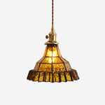 Bild in Gallery-Viewer laden, Vintage Stained Glass Pendant Light 6